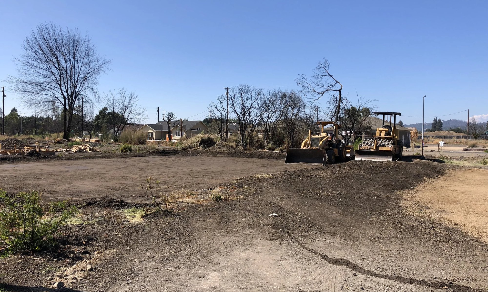 A cleared and graded Sonoma County lot